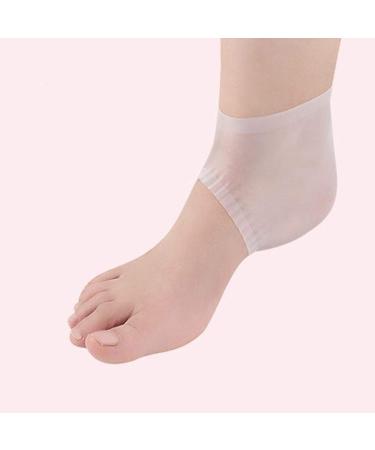 Milists Silicone Heel Protectors - Open Toe Slide-Resistant Socks for Cracked Heel Repair - Unisex Gel Sleeve - White - Buy Online on GoSupps.com