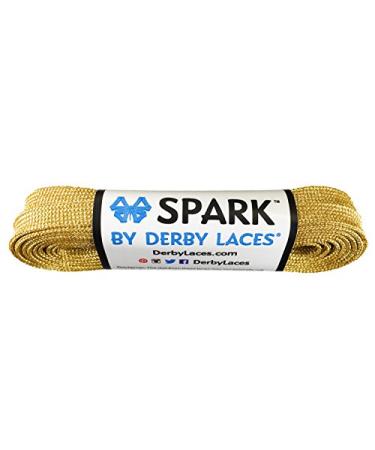 Derby Laces Gold Spark Shoelace for Shoes, Skates, Boots, Roller Derby, Hockey and Ice Skates 45 Inch / 114 cm