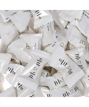 Mr. and Mrs. Wedding Butter Mint Candy Bags - 100 Count 14 Oz (396g) Forever & Ever Mints - Diamond Ring Treats for 50th Anniversary, Bridal Shower, & Special Occasions - Buy Online on GoSupps.com