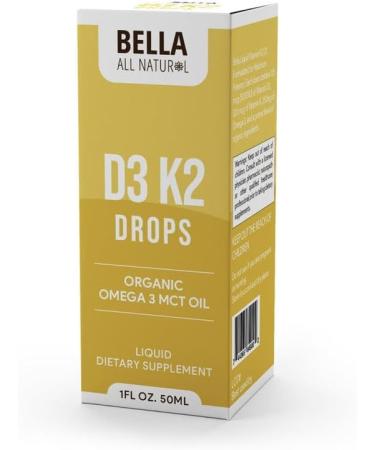 Bella All Natural D3 K2 Drops Organic Omega 3 MCT Oil - Buy Online on GoSupps.com