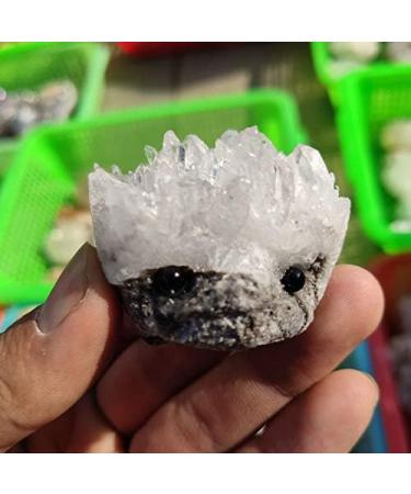 Choice of Gifts 1PC Natural White Crystal Crystal Cluster Rough Stone Carving Little Hedgehog Vibration Stone JZIGTDEM - Buy Online on GoSupps.com