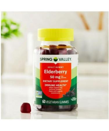 H4U Spring Valley Non GMO Elderberry Dietary Supplement Gummies for Immune Health 50 mg 60 Count - Buy Online on GoSupps.com