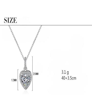 HAODUOO Luxury Crystal Heart Pendant Necklace For Women Jewelry Trendy Sterling Silver Necklace Girls Chirstmas Gift - Buy Online on GoSupps.com