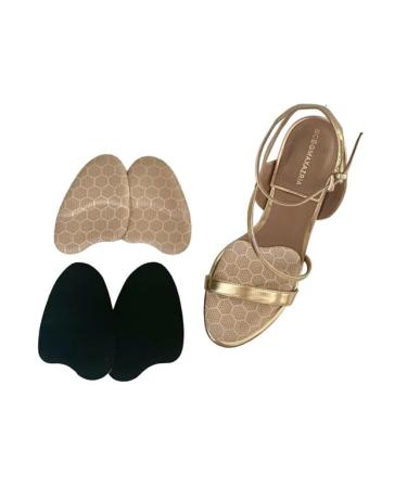 Metatarsal Foot Pads Women High Heel Inserts for Women Ball of Foot Cushions for Women Anti Slip Cushion Inserts Foot Pads/Shoe Pads/Sneakers Pads Beige and Black Two Pairs