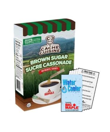 Brown Sugar Packets Bundle. Includes (1) Box of Cache Cuisine Brown Cane Sugar Box with 100 Individual Packets (5g per) with Water Cooler Trivia Game by BIG MAPLE . Excellent with your Coffee or Tea. Colombian Cane Sugar