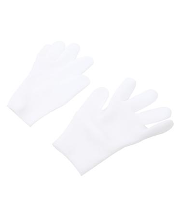 Housoutil 1 Pair Moisturizing Gloves Repairing Gloves Dry Skin Care Hand Moisturizer Gloves Pink Lotion Cream Gloves Womens Gloves Hand Care Gloves Cosmetic Women's Sebs Gel White 21.5X11.5cm