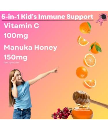 Generic 5-in-1 Kid's Immune Support Gummy Manuka Honey Vitamin C Zinc Echinacea Ginger Gummy Supplement Essential Immune Support Gummies for Daily Use Natural Citrus Flavored - 60 Count - Buy Online on GoSupps.com