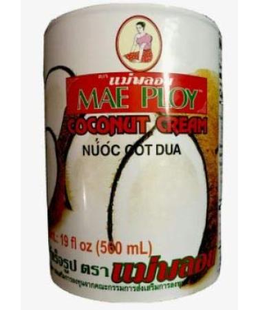 Mae Ploy Coconut Cream - Asian Cuisine Most Popular Cream (6 Cans) 18.94 Fl Oz (Pack of 6)