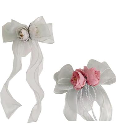 XIAHIOPT Pastoral Bowknot Flower Shapes Hair Clip Costume Hair Accessories for Women Spring Party -Slip Hairpins Green - Buy Online on GoSupps.com