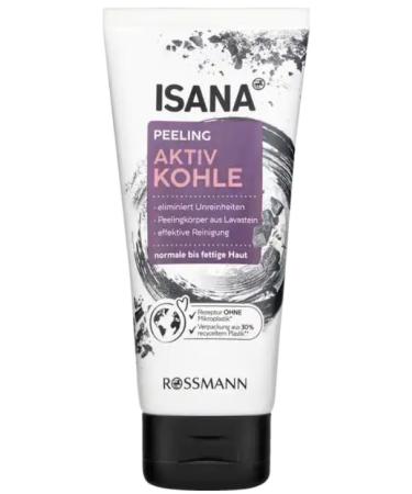 ISANA Active Charcoal Peeling Gel 75ml | Natural Peeling for All Skin Types | Apricot Extract & Pro-Vitamin B5 - Buy Online on GoSupps.com