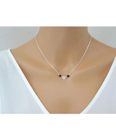 Shop Lava Rock Stone Lotus Flower Pendant Necklace - Aromatherapy Essential Oil Diffuser Jewelry in Rose Gold - Buy Online on GoSupps.com