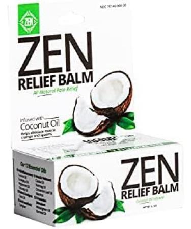 ZEN Relief Balm - 0.7 oz - Coconut Oil, 11 Essential Oils - Relieves Muscle Pain, Spasms, Cramps, Headaches, Backaches - Moisturizing - Buy Online on GoSupps.com