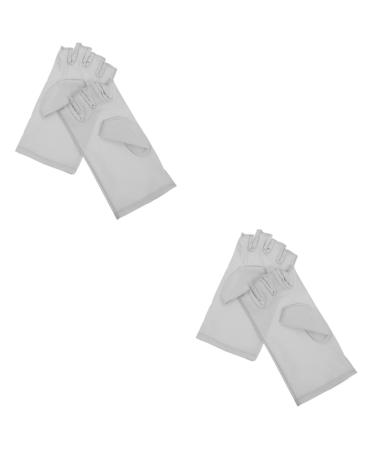 FRCOLOR 2 Pairs Nail Gloves Nail Art Protective Gloves Anti Uv Gloves for Gel Manicure Gloves for Sun Protection for Women Uv Manicures Gloves Reusable Gloves Shield Spandex Miss Riding