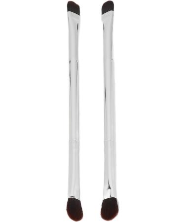 Makeup Concealer Brush Portable Double Ended Eyeshadow Brush Set 2pcs Silver Ergonomic for Home Travel - Buy Online on GoSupps.com