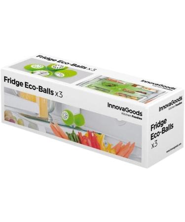 Innovagoods Eco-Balls - 3 Set Refrigerator Freshness Extender | Odor Neutralizer | Environmentally Friendly ABS & Activated Carbon | Yellow 5x5x5 cm - Buy Online on GoSupps.com