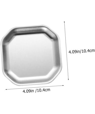 Zerodeko Dipping Bowls 4 pcs Stainless Holder Food Pickle Sushi Silver Dish Tray Bowl Kitchen Trays Household Sauce for 10.4X10.4X0.3CMx2pcs Silverx2pcs - Buy Online on GoSupps.com