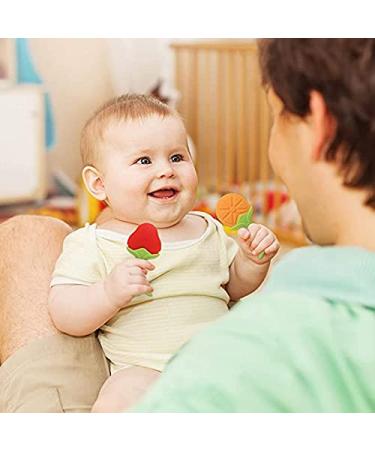 TEKSTAR Silicone Fruit Shape Baby Teething Toys Set - BPA Free, Freezer Safe Teethers to Soothe Infant and Toddler Gums - Buy Online on GoSupps.com