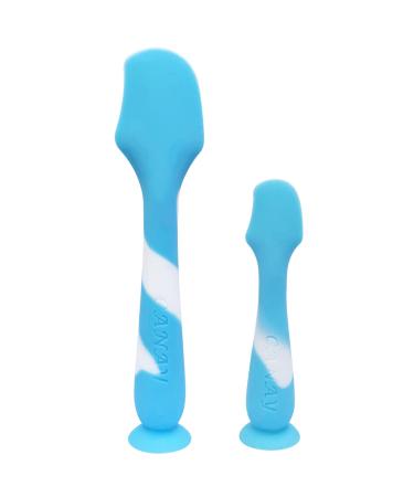 Gentle Diaper Cream Spatula + Mini Diaper Cream Applicator for Butt Paste Diaper Cream   Baby Bum Brush with Suction Base - Ideal for Newborn Baby Essentials Baby Shower Gifts and Baby Registry (Blue)