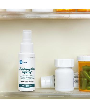 Globe (3 Pack) First Aid Antiseptic Spray Wound Cleaner Benzalkonium Chloride for Minor Cuts Scrapes and Burns 2-Ounce - Buy Online on GoSupps.com