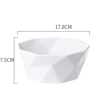 FURLOU Bowl White Rhombus Ceramic Bowl Fruit Salad Bowl Home Dessert Pastry Plate Cooking Dishes Tableware Kitchen Utensils Porcelain Bowls - Buy Online on GoSupps.com