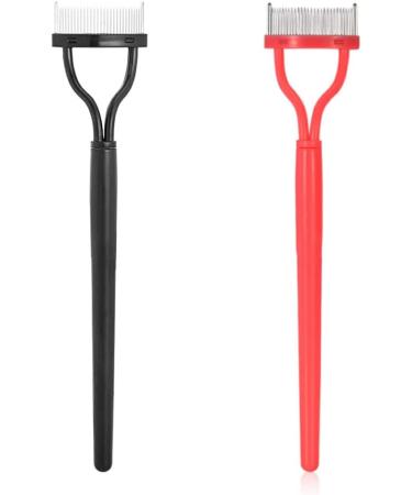 kawehiop Eyelash Brush Lash Comb Black Pink Arc Designed Premium Cosmetic Brushes Tool Stainless Steel Makeup Tools with Protective Shell black - Buy Online on GoSupps.com