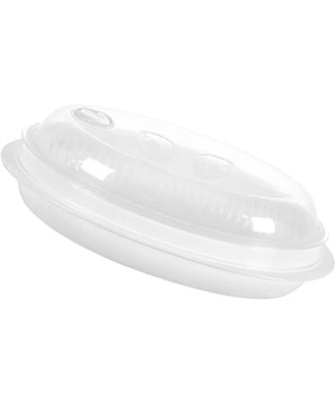 Cabilock 2 Pcs Steamer Fish Steaming Holder Containers with Lids Vegetable Microwave Containers Steamed Fish Plate Fish Steaming Plate Rice Cooking Pot White Food Grade Pp Micro-wave Oven - Buy Online on GoSupps.com