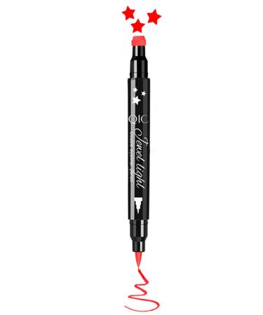 Go Ho Red Liquid Eyeliner Stamp Star Stamp Eyeliner Makeup Double-Side Seal Waterproof Eyeliner Pen Long-lasting Smudge-proof Tattoo Tools Eye Liner Makeup Tools 1 PC Red Star Stamp
