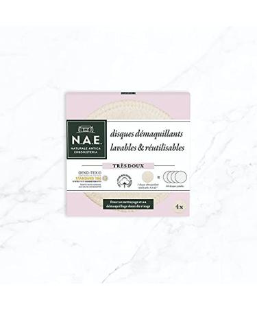 N.A.E. Washable Makeup Remover | Eco-Friendly Reusable Cotton Pads | 100% Organic Cotton | Gentle Facial Cleaning | Recyclable Packaging - 4 Slices - Buy Online on GoSupps.com