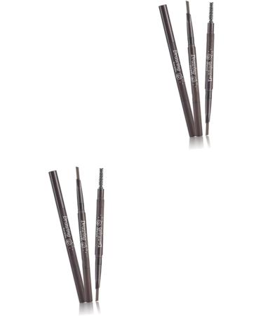 Didiseaon 2pcs 2 1 Eyebrow Brush Brow Spoolie Brush Coffee Eyebrow Pencil Filler Water Proof To Rotate - Buy Online on GoSupps.com