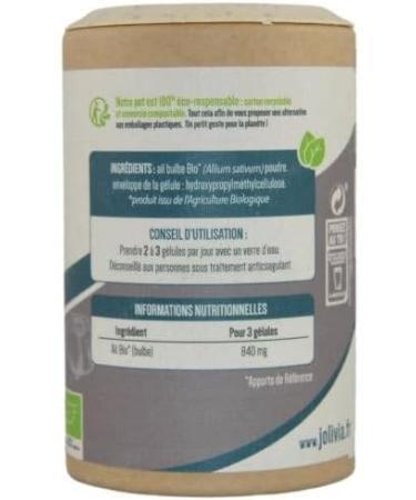 Organic Garlic AB - 200 Vegetable Capsules of 280 mg | Capsule Size | Food Supplement | Vegan | Made in France - Buy Online on GoSupps.com