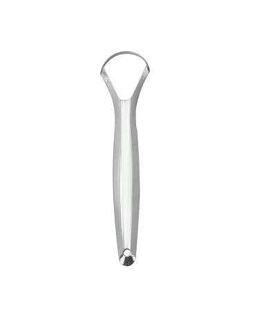 Silver Tartar Removal Tool Oral Tongue Scraper Cleaner Portable Non-slip Handle Tongue Brushes Scrapers and Cleaners