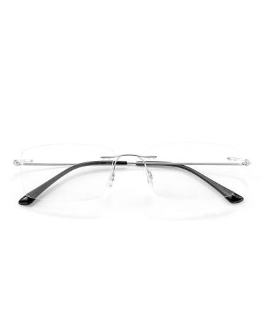 GHARAZ Half Glasses Women Blue Light Filter Reading Glasses Titanium Alloy Computer Reader (Color : Silver Size : 2.5+) 2.5+ Silver