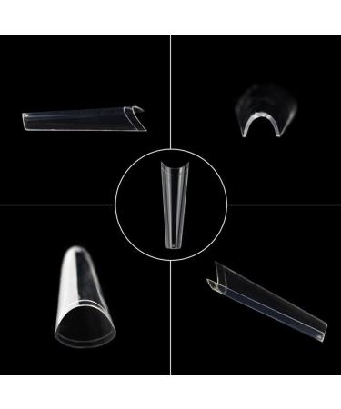 JZK 240x XXL Clear Half Cover Extra Long Coffin Nail Tips For Acrylic Extensions C Curve False Nail Tips Long For Gel And Acrylic Nails Finger Nail Extension Tips - Buy Online on GoSupps.com