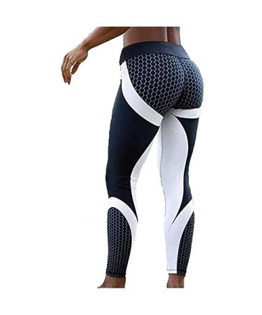 LELEBEAR Colorblock Butt Lifting High Waist Sports Leggings, Women High Waist Scrunch Yoga Pants Tummy Control Leggings Medium Black