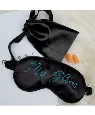 Personalized Satin Sleep Eye Mask - Custom Monogram Bridesmaid Gift, Hen Party Favor, Wedding & Birthday Gift for Her (Black) - Buy Online on GoSupps.com