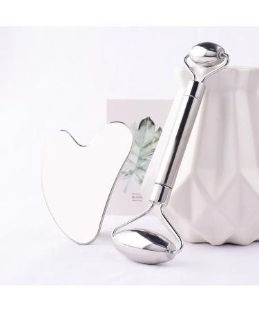 Buy Stainless Steel Facial Roller Gua Sha Set - Anti-Wrinkle Face Lifting Massage Tools | Silver Roller Scraper Box - International Shipping Available - Buy Online on GoSupps.com