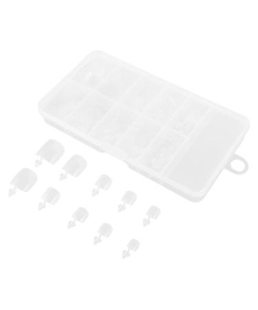 ERINGOGO 100 Pcs Square Toe Nail Forms Clear Full Cover