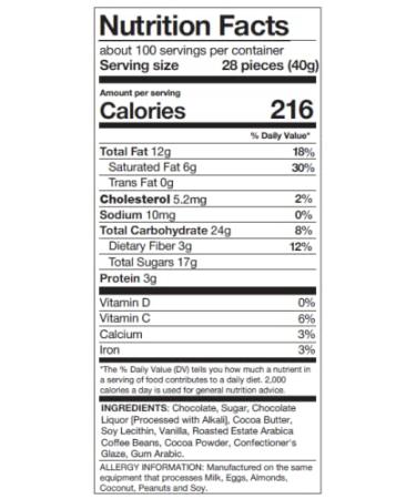 LaetaFood Premium Dark Chocolate Espresso Coffee Beans Candy - 2lb Bag - Buy Online on GoSupps.com