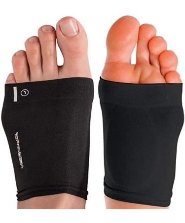 Metatarsal Compression Arch Support Sleeves for Flat Feet Pain Relief - Medium Black | Reusable Gel Pad Fabric Socks for Arthritis & Plantar Fasciitis - Men & Women - Buy Online on GoSupps.com