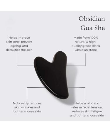 Yssarea Obsidian Roller & Gua Sha Set | 100% Natural Obsidian Stone | Dual-Sided Face Massager | Reduces Aging Signs | International Shipping - Buy Online on GoSupps.com