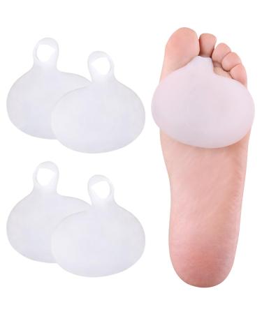 Hilph Metatarsal Pads Ball of Foot Cushions for Women and Men Reusable Soft Gel Foot Pads Metatarsal Forefoot Pads for Mortons Neuroma Foot Pain Relief (2 Pairs) Solid forefoot pad(2 Pairs)