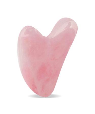 DEAYOKA Rose Quartz Gua Sha Tool - Asian Beauty Secret, for Facial Microcirculation/Removes Toxins/Prevents Wrinkles/Boost Radiance of Complexion - 100% Authentic & Genuine Rose Quartz Pink