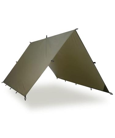 AquaQuest Guide Tarp - 100% Waterproof Ultralight Ripstop SilNylon Backpacking Rain Fly - 10x7, 10x10, 13x10, 15x15, or 20x13 ft Forester Green, Olive Drab or Stealth Gray Olive Drab 13 x 10 ft