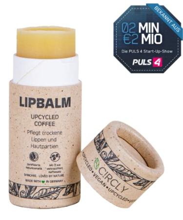 CIRCLY lip care stick with coffee oil coconut oil and shea butter for dry lips in an environmentally friendly cardboard sleeve Certified 1 -pack (1 x 5.5g) known from 2 -minute 2 million