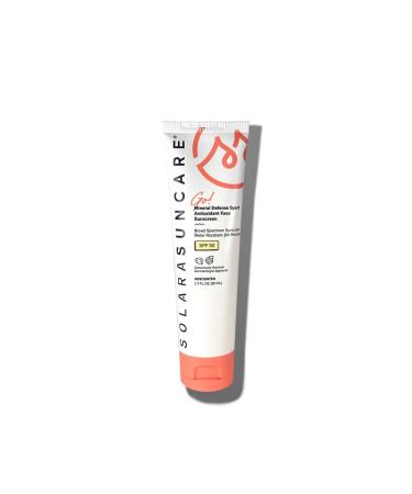 Solara Suncare - Go! Mineral Defense SPORT Face Sunscreen SPF 50 | EWG Verified Vegan Cruelty Free Reef friendly | Unscented Sensitive Skin Safe Water Resistant Shea Butter (1.7 fl oz | 50 ml)