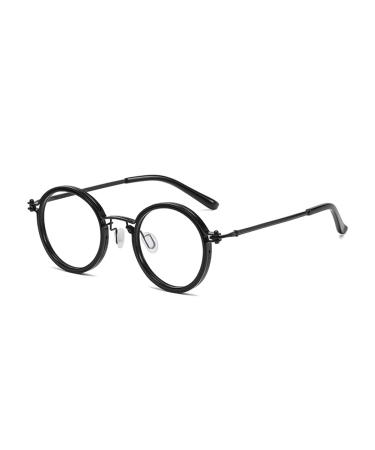 ZUKKY Retro Progressive Multifocus Reading Glasses Round Black/Tortoiseshell Blue Light Blocking Readers for Men Women AM30