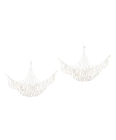 Magiclulu 2st stand for yoga balls fruit holder storage toy toys hanging in the corner cuddly toy hammock storage hammock plush cotton white manual lichen child