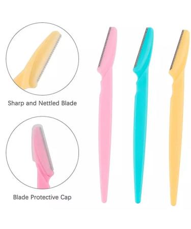 Buy Eyebrow Razor & Dermaplaning Tool for Women - 3ct Facial Razors in Yellow | International Shipping Available - Buy Online on GoSupps.com
