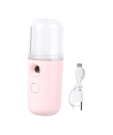 Balacoo 1pc Portable Humidifier Mini Humidifier Handy Mist Sprayer Facial Steamer Pocket Fan Student 14.5X4CM Pink