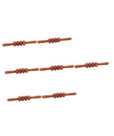 7 pieces of four-wheel massage scooters massage tools massage point tools wooden massage roller for-wheel massager massage device for neck legs fitness rosewood hand roll rod